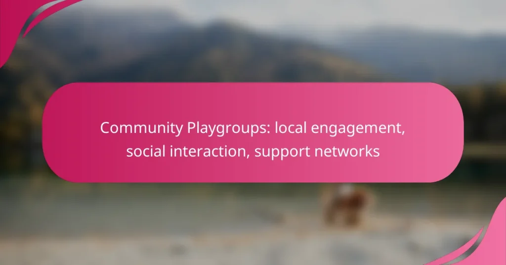 Community Playgroups: local engagement, social interaction, support networks
