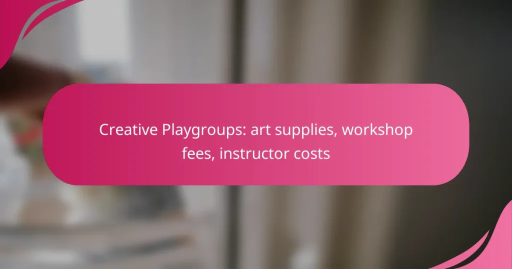 Creative Playgroups: art supplies, workshop fees, instructor costs