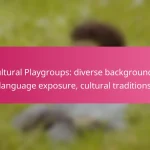 Cultural Playgroups: diverse backgrounds, language exposure, cultural traditions