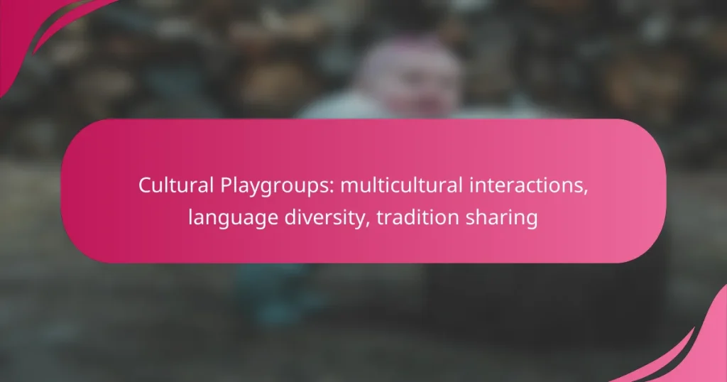 Cultural Playgroups: multicultural interactions, language diversity, tradition sharing