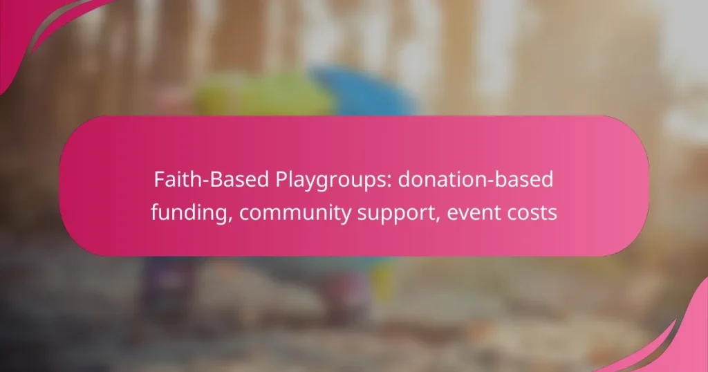 Faith-Based Playgroups: donation-based funding, community support, event costs