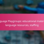 Language Playgroups: educational materials, language resources, staffing
