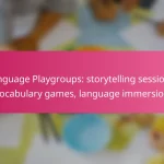 Language Playgroups: storytelling sessions, vocabulary games, language immersion