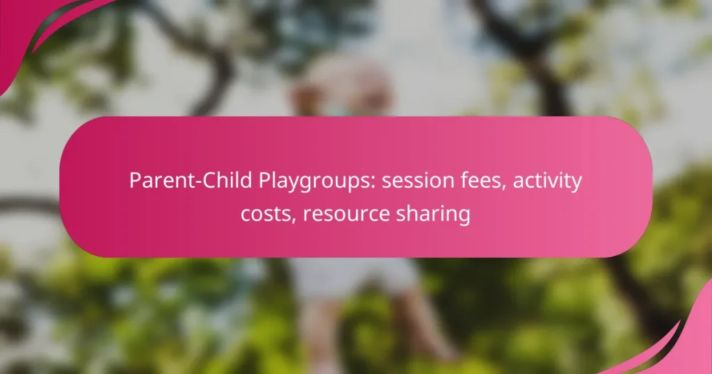 Parent-Child Playgroups: session fees, activity costs, resource sharing