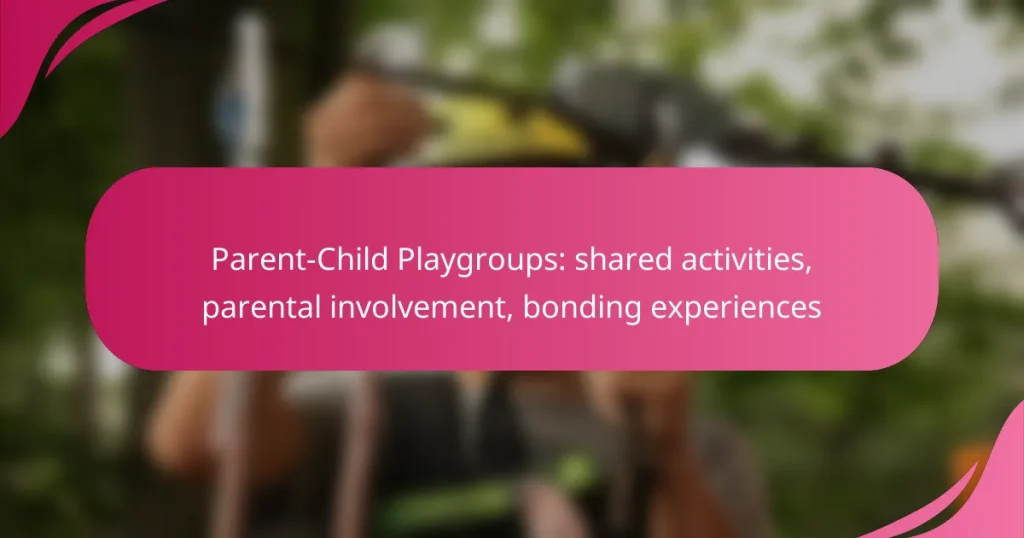 Parent-Child Playgroups: shared activities, parental involvement, bonding experiences