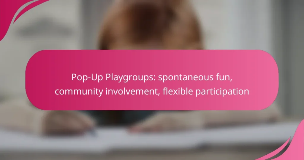 Pop-Up Playgroups: spontaneous fun, community involvement, flexible participation