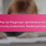 Pop-Up Playgroups: spontaneous fun, community involvement, flexible participation