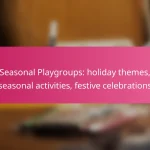 Seasonal Playgroups: holiday themes, seasonal activities, festive celebrations