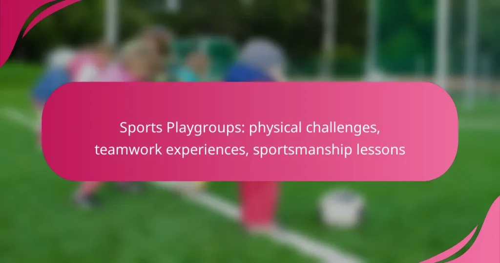 Sports Playgroups: physical challenges, teamwork experiences, sportsmanship lessons