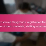 Structured Playgroups: registration fees, curriculum materials, staffing expenses