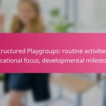 Structured Playgroups: routine activities, educational focus, developmental milestones