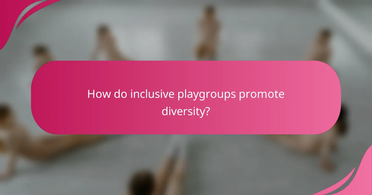 How do inclusive playgroups promote diversity?