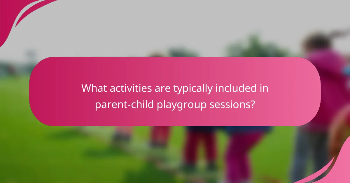 What activities are typically included in parent-child playgroup sessions?