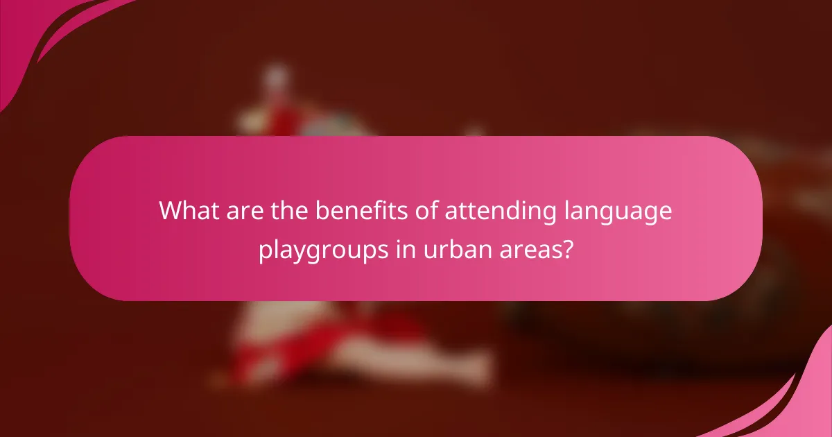 What are the benefits of attending language playgroups in urban areas?
