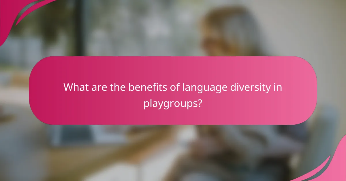 What are the benefits of language diversity in playgroups?