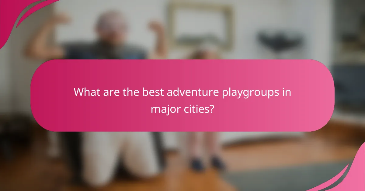 What are the best adventure playgroups in major cities?