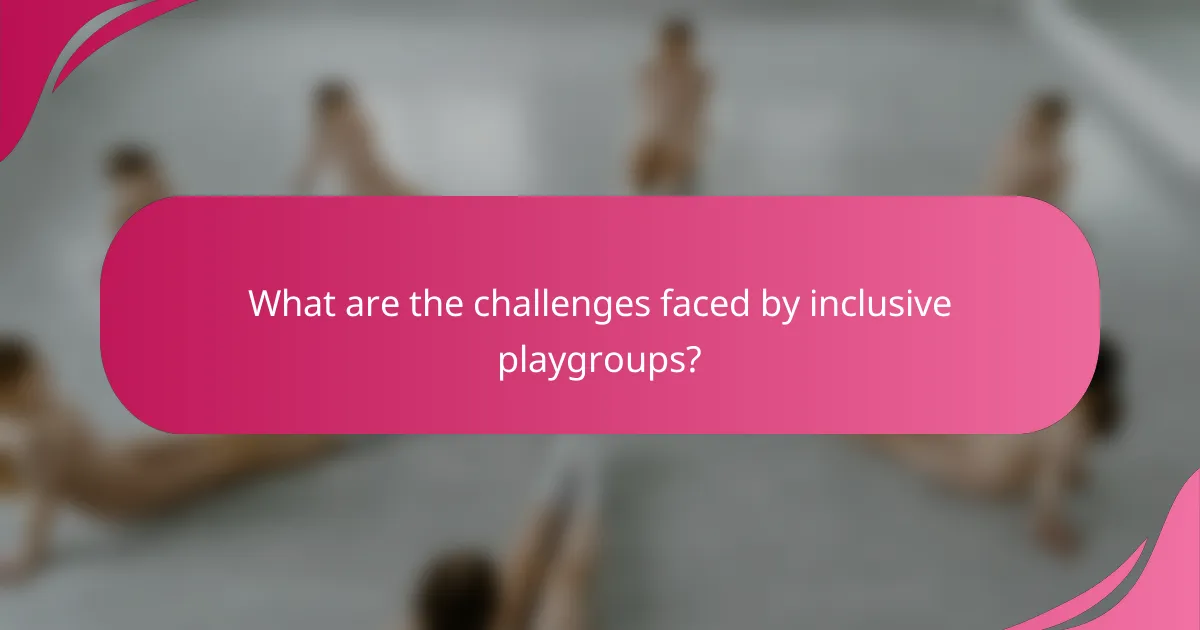 What are the challenges faced by inclusive playgroups?
