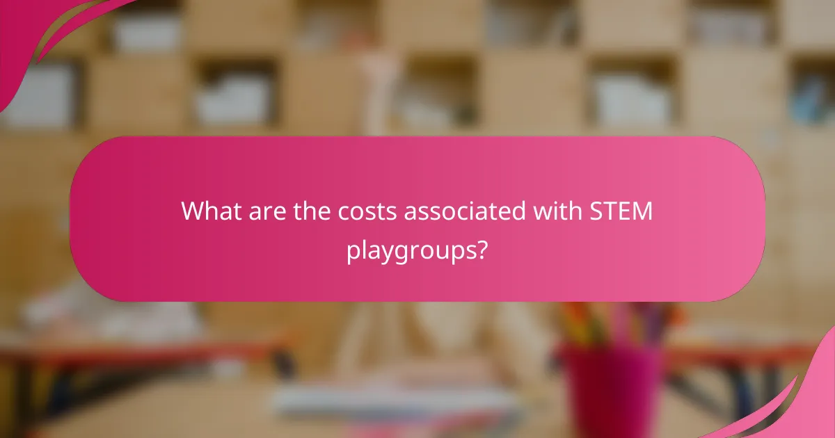 What are the costs associated with STEM playgroups?