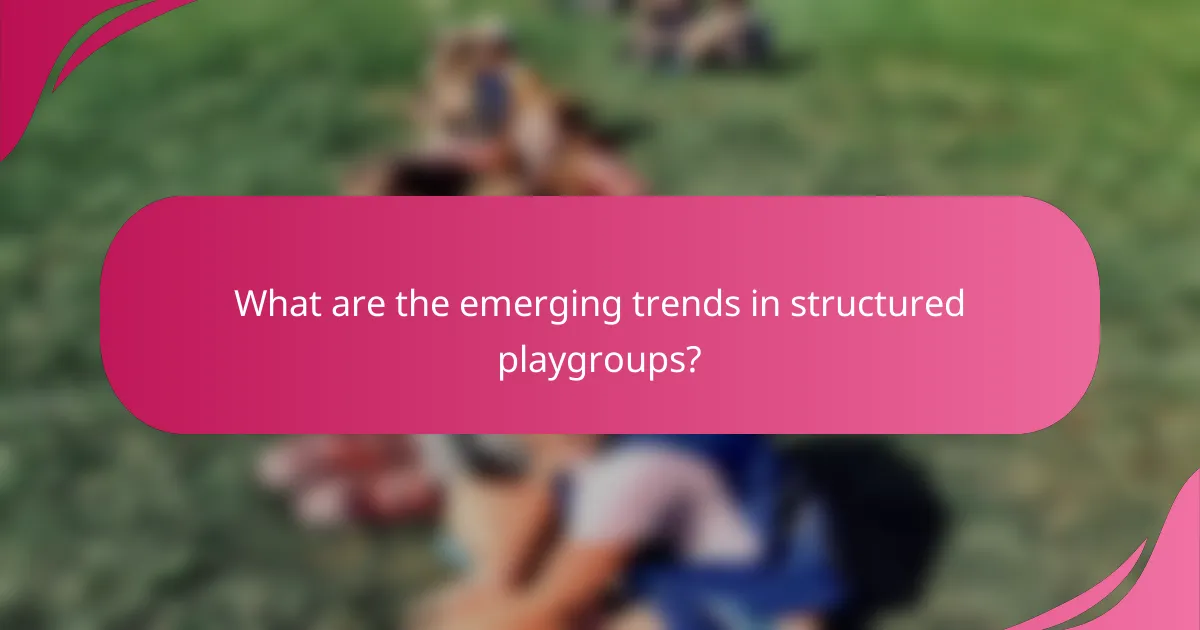What are the emerging trends in structured playgroups?