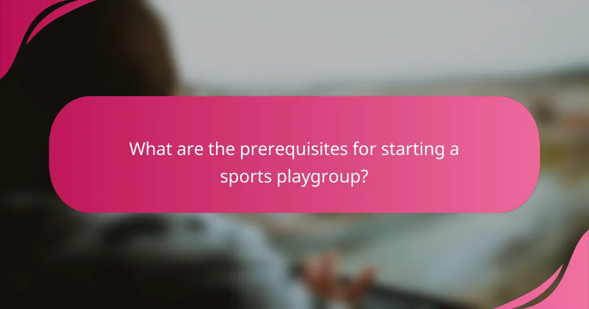 What are the prerequisites for starting a sports playgroup?