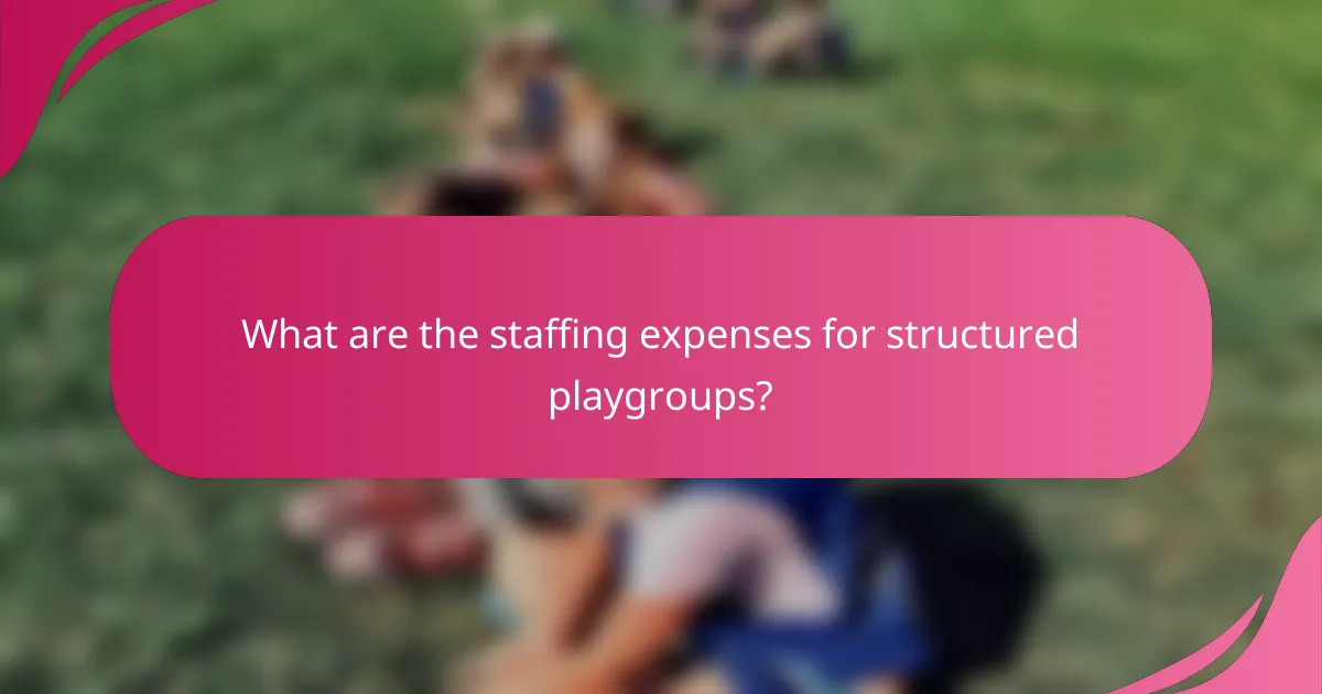 What are the staffing expenses for structured playgroups?