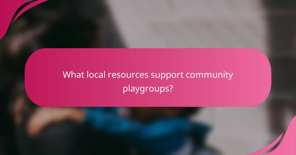 What local resources support community playgroups?